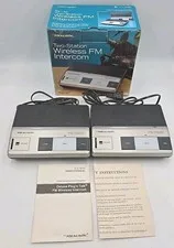 Realistic Two Station Plug and Talk Wireless FM Intercom #43-224 Vintage 90's 