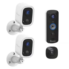 S4 Wireless Battery Operated Li-Ion 2K Security Camera 2-Pack with V3 Wireless 1