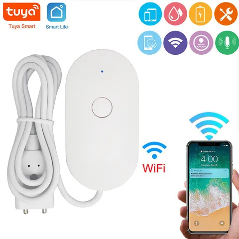 A01 WIFI Water Leak Sensor Alarm Flood Leakage Detector Overflow Alert 