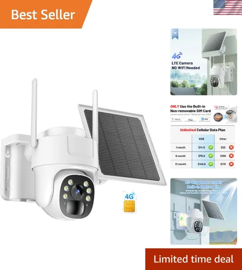 Wireless Outdoor Security Camera - 2K Color Night Vision, 355° View, 2-Way Audio