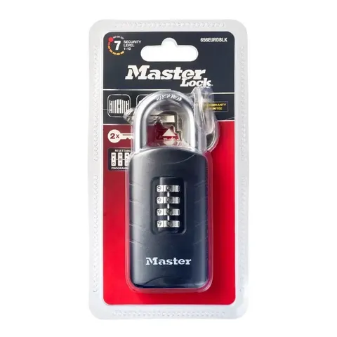 Master Lock 48mm Padlock Hybrid Combination & Key 656EURDBLKAU