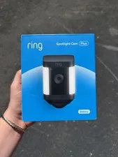 Ring Spotlight Cam Plus, Battery - Smart Security Video Camera (Black) New