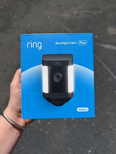 Ring Spotlight Cam Plus, Battery - Smart Security Video Camera (Black) New