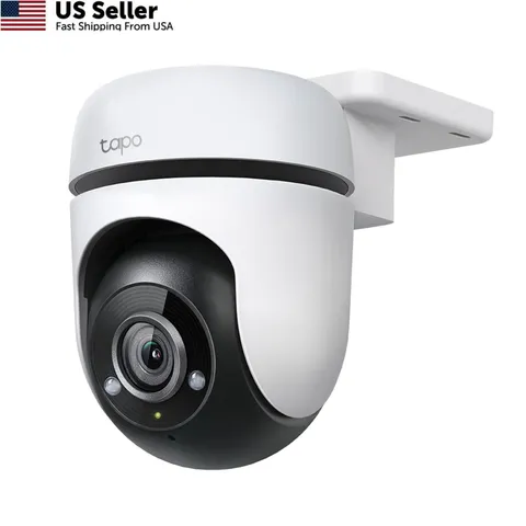 Tapo 1080P Outdoor Wired Pan/Tilt Security Wi-Fi Camera, 360° View, White