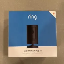 Ring Stick Up Cam Plug-in Wired Indoor/Outdoor Camera Black