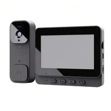 Wireless Door Peephole Camera No Plug No Drill Video Doorbell Black