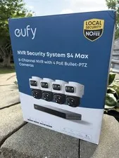 eufy S4 Max 8-Channel NVR System w/ 4 PoE IP Cameras, 2TB Local Storage