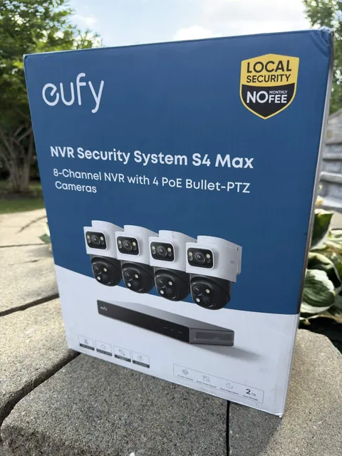 eufy S4 Max 8-Channel NVR System w/ 4 PoE IP Cameras, 2TB Local Storage