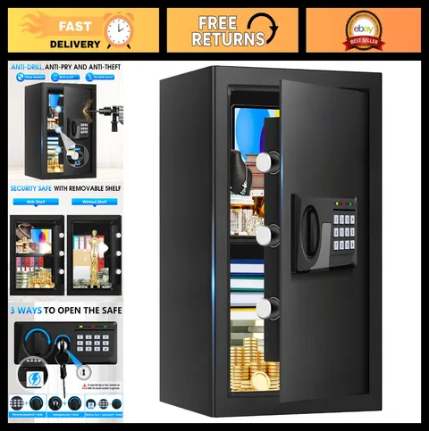 Large Fireproof Safe 3.3 Cuft for Home Use - Digital Keypad, Waterproof, Removab