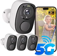 Upgraded 5G/2.4G Wifi Security Cameras Wireless Outdoor,2K Battery Powered Home