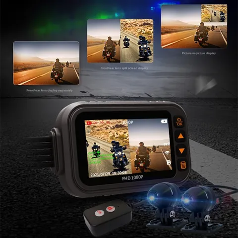 Motorcycle Camera HD 1080P DVR Waterproof Driving Video Recorder Dual Lense