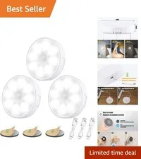 Compact Motion Sensor LED Night Light - 3 Pack, 120° Detection for Indoor Usage