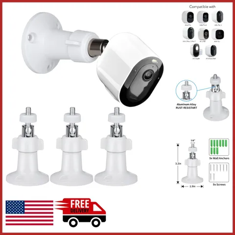 Aluminum Wall Mount for Arlo Cameras 3-Pack Easy Install Adjustable Bracket