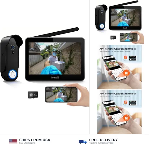 Wireless Smart Video Doorbell Intercom System, WiFi 1080P Video Doorbell Came...