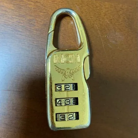 MCM Combination Padlock Gold Color Logo Engraved Luggage Bag Lock Simple Unisex