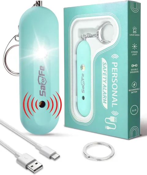Personal Safety Alarm for Women - Waterproof Rechargeable Security Alarm - 140Db
