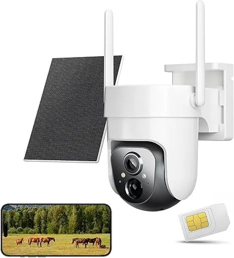 4G LTE Cellular Security Camera No Internet Needed, Solar No wifi Security Camer