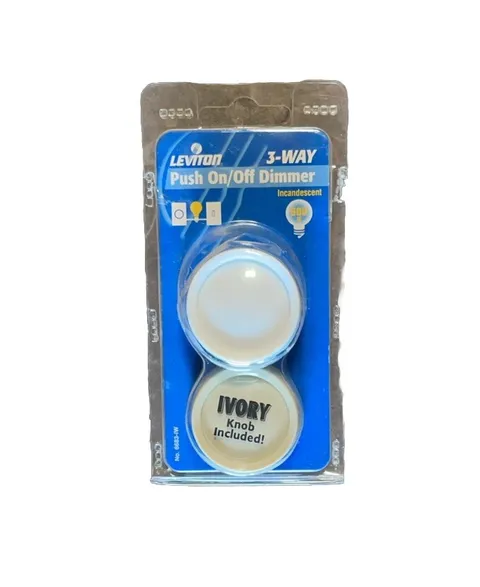 🔥 1 Unit ~ Leviton 6683-IW Trimatron 3-Way Push On/Off Rotary Dimmer🔥