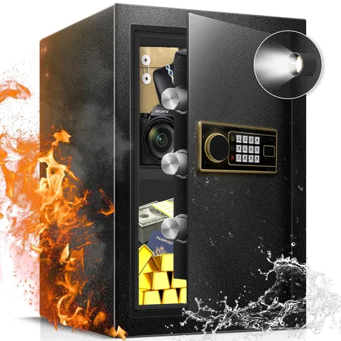 2.5 Cu Ft Large Safe Box for Home, Steel Lock Box with Type-C Port