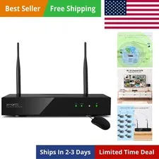 10-Channel 4K UHD H.265 NVR | Long Range Dual-Band Wi-Fi 6, Linux OS, No Mont...