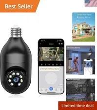 Advanced 2K Security Bulb Camera - Night Vision, Alarm & Two-Way Audio Included