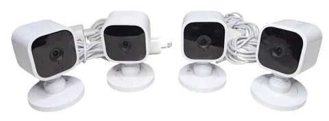 Blink Mini Indoor Plug-In HD Smart Security Camera  4 Pack Missing 1 Power Brick
