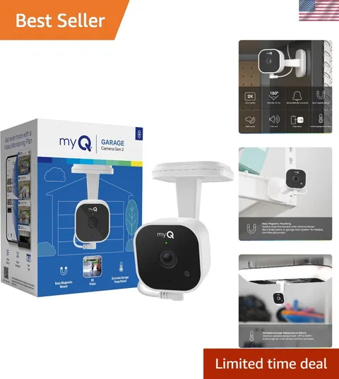 Smart Wi-Fi Garage Camera Gen 2 with 2K Resolution, Night Vision & Motion Alerts