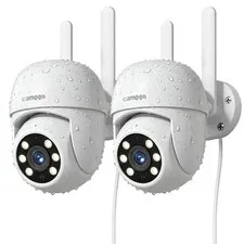 2Pack Outdoor WiFi Home Security Cameras|2.4/5GHz WiFi, Auto Tracking