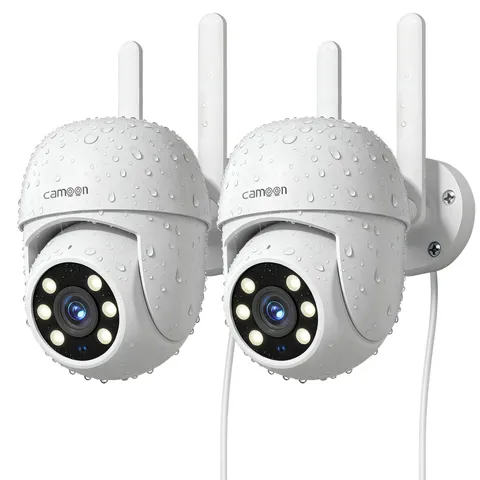 2Pack Outdoor WiFi Home Security Cameras|2.4/5GHz WiFi, Auto Tracking