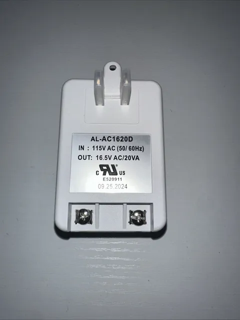16.5V Plug In Transformer Power Adapter 115V AC Input to 16.5V AC Output 20VA 