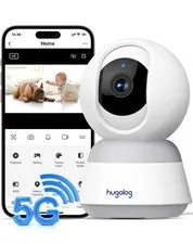 Hugolog 3K 5MP Indoor Pan/Tilt Security Camera with Auto-Focus,2.4 GHZ/5 GHZ,...