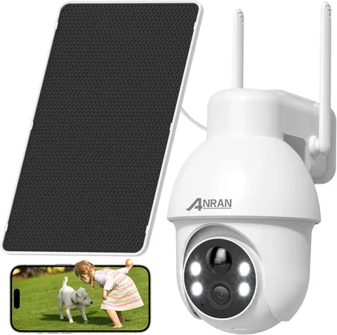 2K Solar Security Camera Wireless Outdoor, 360° Pan/Tilt Color Night Vision, PIR