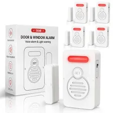 Voice Door Alarm Wireless Magnetic Sensor Adjustable Volume Refrigerator Alert×5