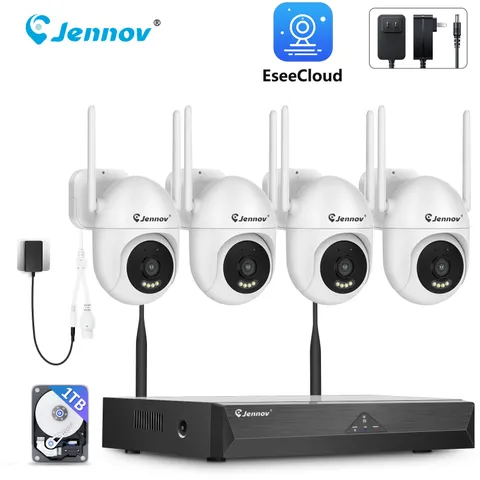 JENNOV Home Security Camera System 5MP Pan/Tilt Wireless CCTV Way Audio Outdoor