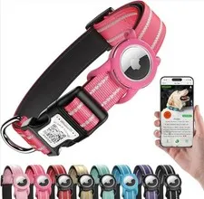 Airtag Dog Collar with QR Code, Reflective Dog Collar with Airtag Holder, Sof...