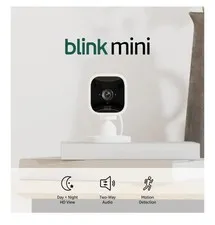 Blink Mini - Compact indoor plug-in smart security camera, 1080p HD video