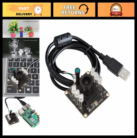 1080P Day & Night Vision USB Webcam, 2MP IR-Cut, All-Day Image, Compatible with