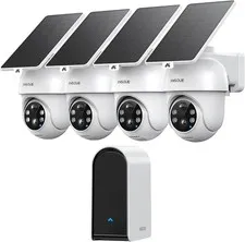ANSQUE Security Cameras Wireless Outdoor 4 Kit Solar