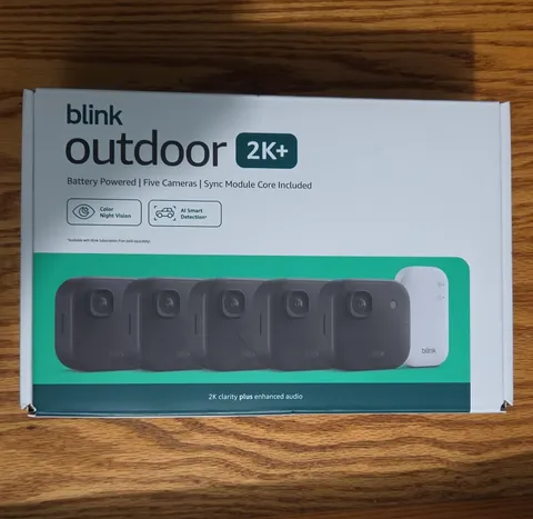 Blink Outdoor 2K+ 5-Pack Wi‑Fi Wireless 2K Color Night Vision Indoor/Outdoor