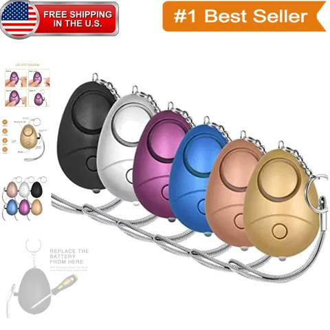 Battery Powered Personal Alarm Keychain - 140DB Emergency Safety Alarms, 6 Pack