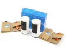 2x Lot Ring Outdoor Cam Plus (White) Security Cameras - Excellent Refurbished