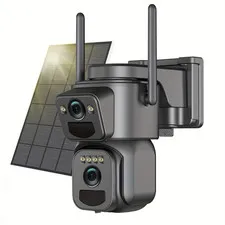 IP66 Waterproof [10x Zoom] 360-degree Low-power CCTV Solar Panel Battery 2K WiFi