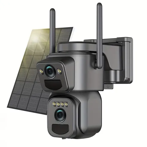 IP66 Waterproof [10x Zoom] 360-degree Low-power CCTV Solar Panel Battery 2K WiFi