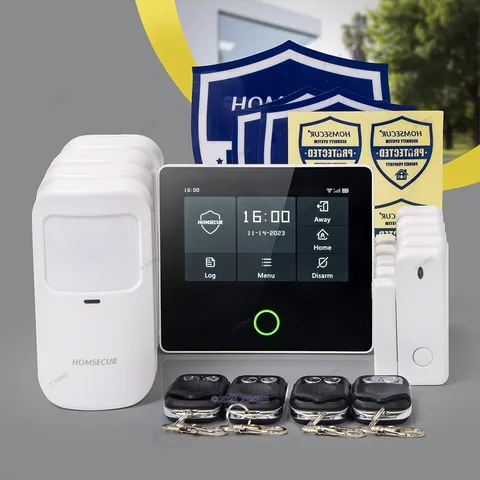 HOMSECUR Wireless WIFI 4G GSM Home Alarm System Touch Screen+4 Pet-Immune PIR