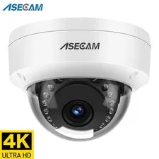 ASECAM 8MP 4K PoE IP Camera IK10 Vandal-Proof Outdoor Dome CCTV ONVIF