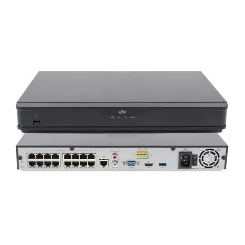 UNV 16-Channel 4K AI NVR NVR302-16B-P16-IQ 16-Port PoE 12MP Intelligent Recorder