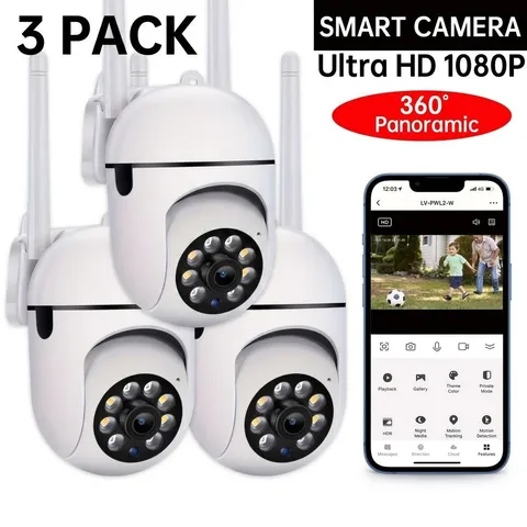 3-Pack Wireless 5G WiFi Security Camera System Smart Outdoor Night Vision 1080P