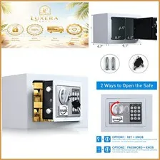 Electronic Security Keypad Lock Box 0.23 Cubic Feet Steel Cabinet Safe Wall
