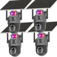 4MP 2 Lens WiFi Solar Camera Wireless Outdoor CCTV PTZ Home Security System Cam