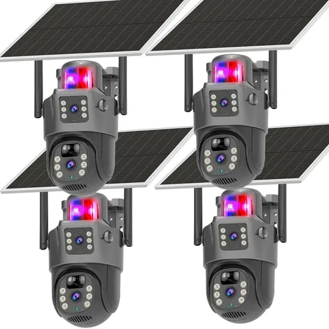 4MP 2 Lens WiFi Solar Camera Wireless Outdoor CCTV PTZ Home Security System Cam